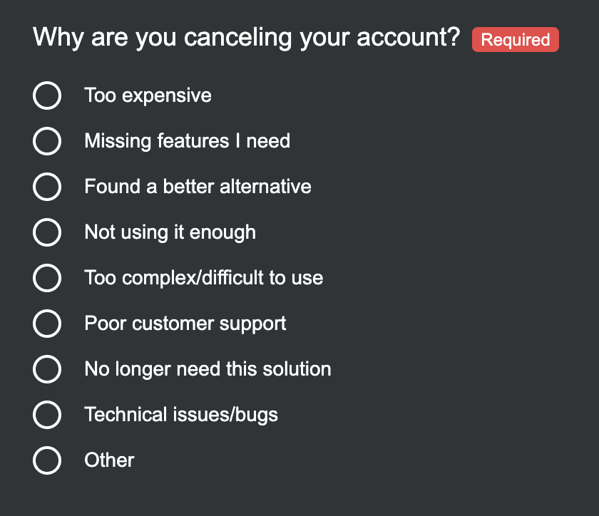 Churn Prevention Survey Example